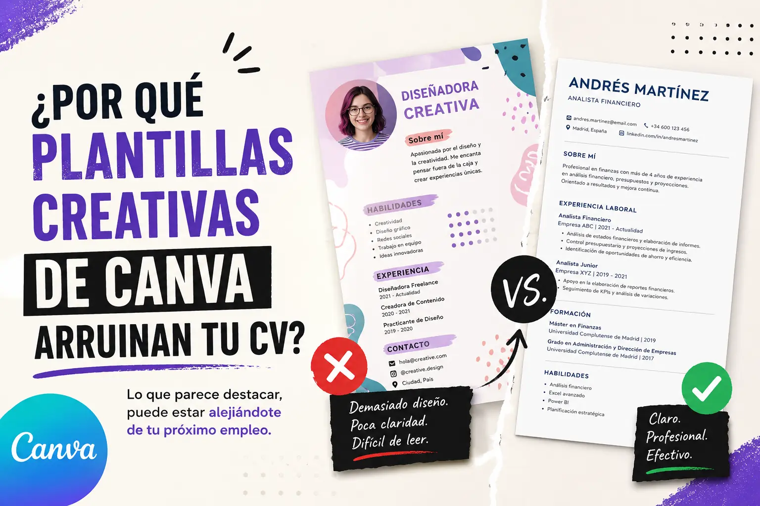 Por qué las plantillas creativas de Canva pueden estar arruinando tu búsqueda de empleo